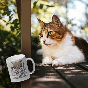 Lass uns Fremde bleiben mit Katze Kaffeebecher
