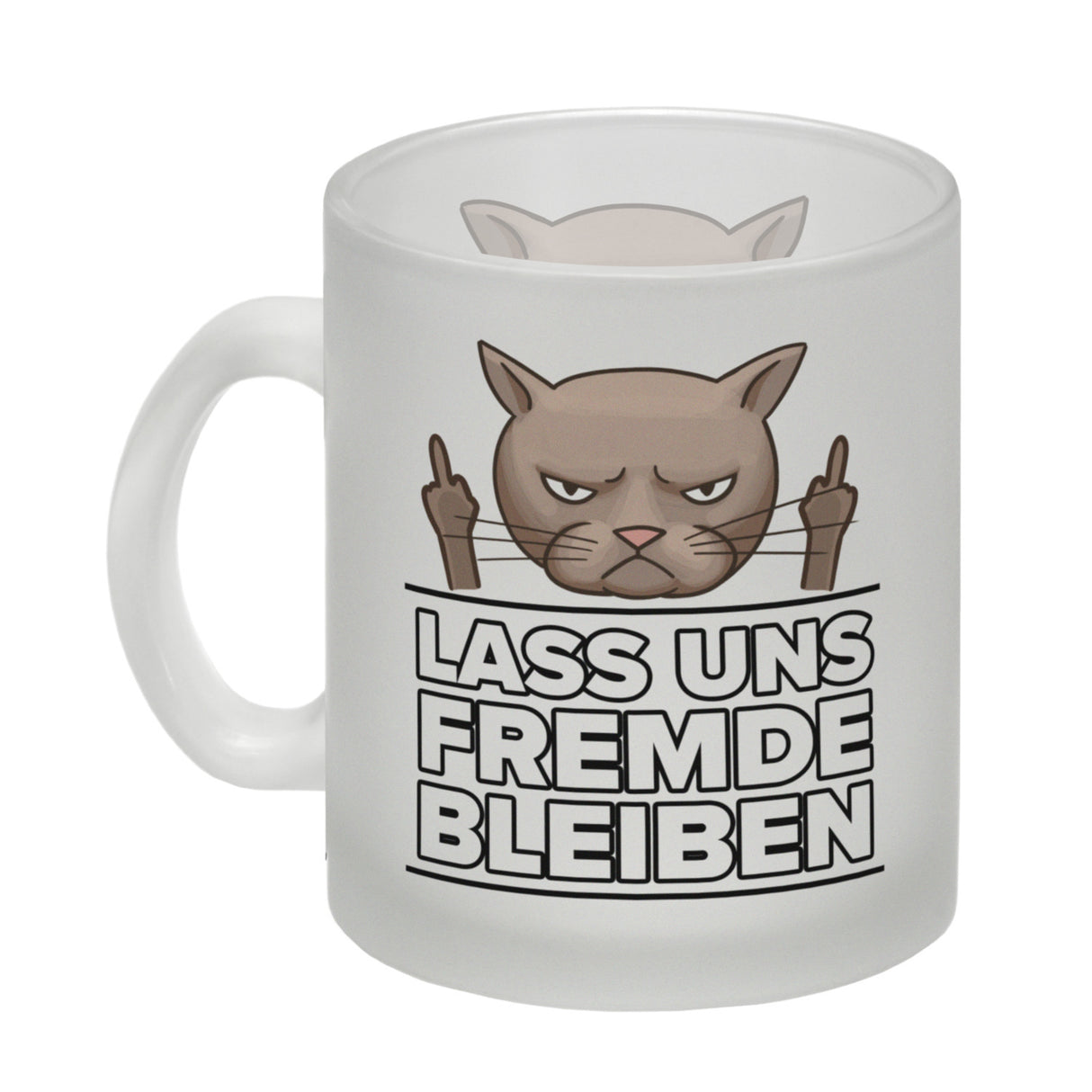 Lass uns Fremde bleiben mit Katze Kaffeebecher