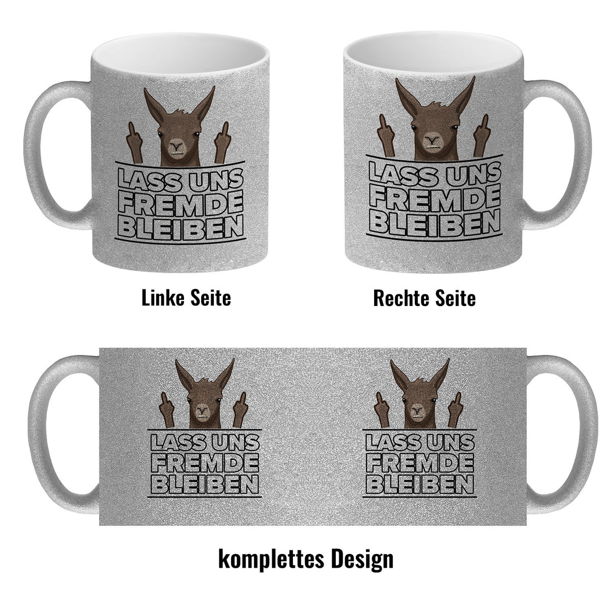 Lass uns Fremde bleiben mit Lama Kaffeebecher