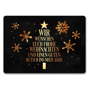 Frohe Weihnachten & einen guten Rutsch Christbaum Fußmatte