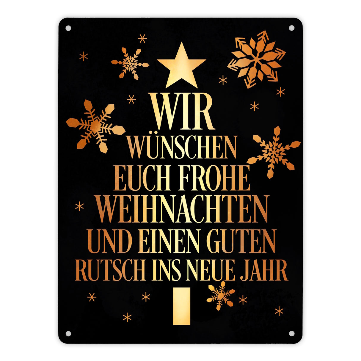 Frohe Weihnachten & einen guten Rutsch Christbaum Metallschild