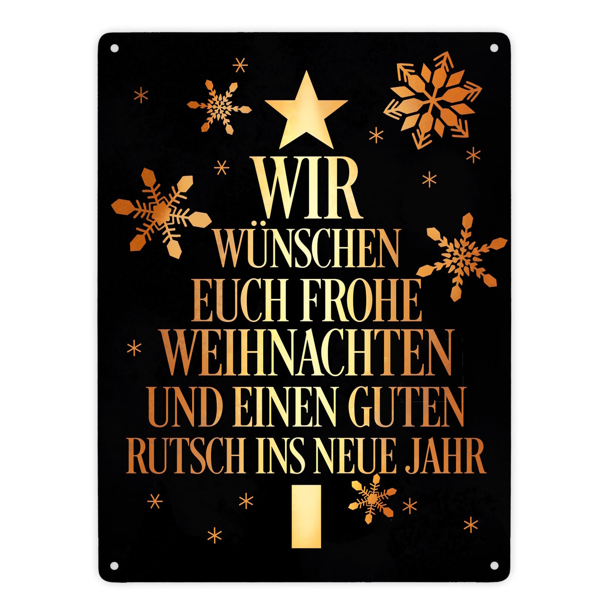 Frohe Weihnachten & einen guten Rutsch Christbaum Metallschild