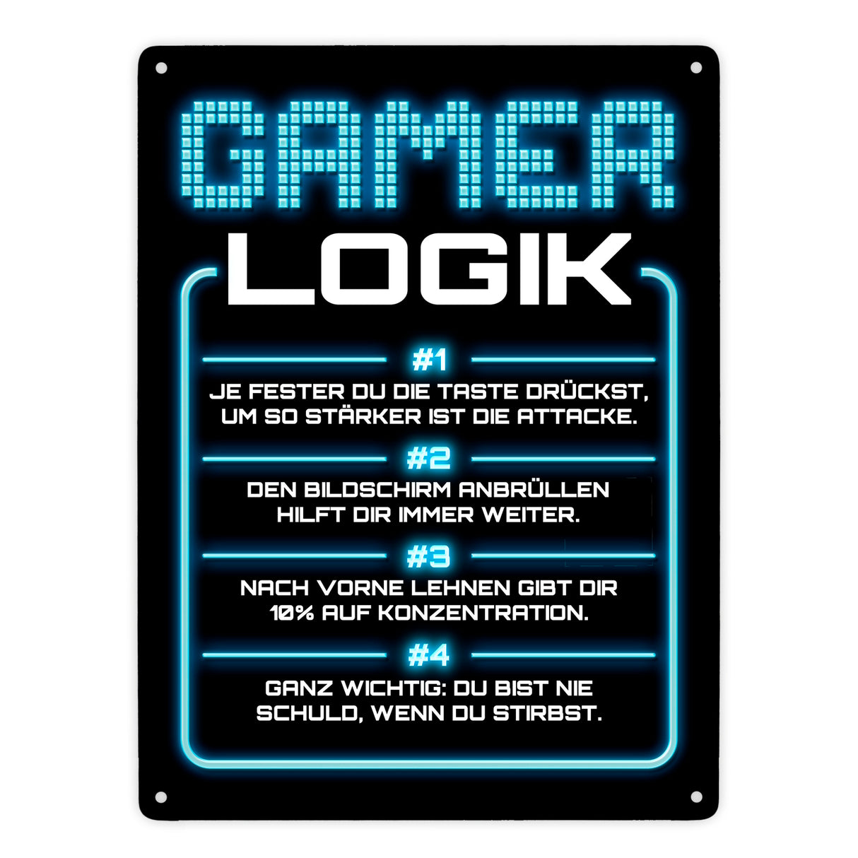 Gamer Logik Metallschild