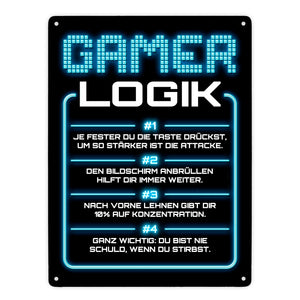 Gamer Logik Metallschild