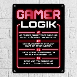 Gamer Logik Metallschild