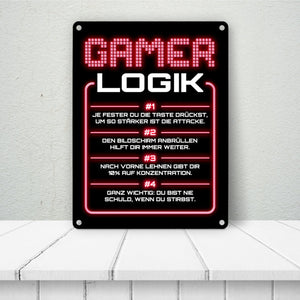 Gamer Logik Metallschild
