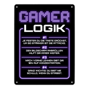Gamer Logik Metallschild