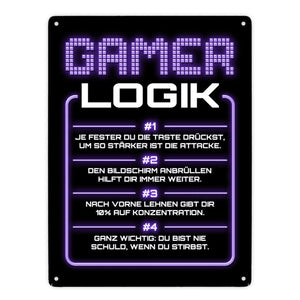 Gamer Logik Metallschild
