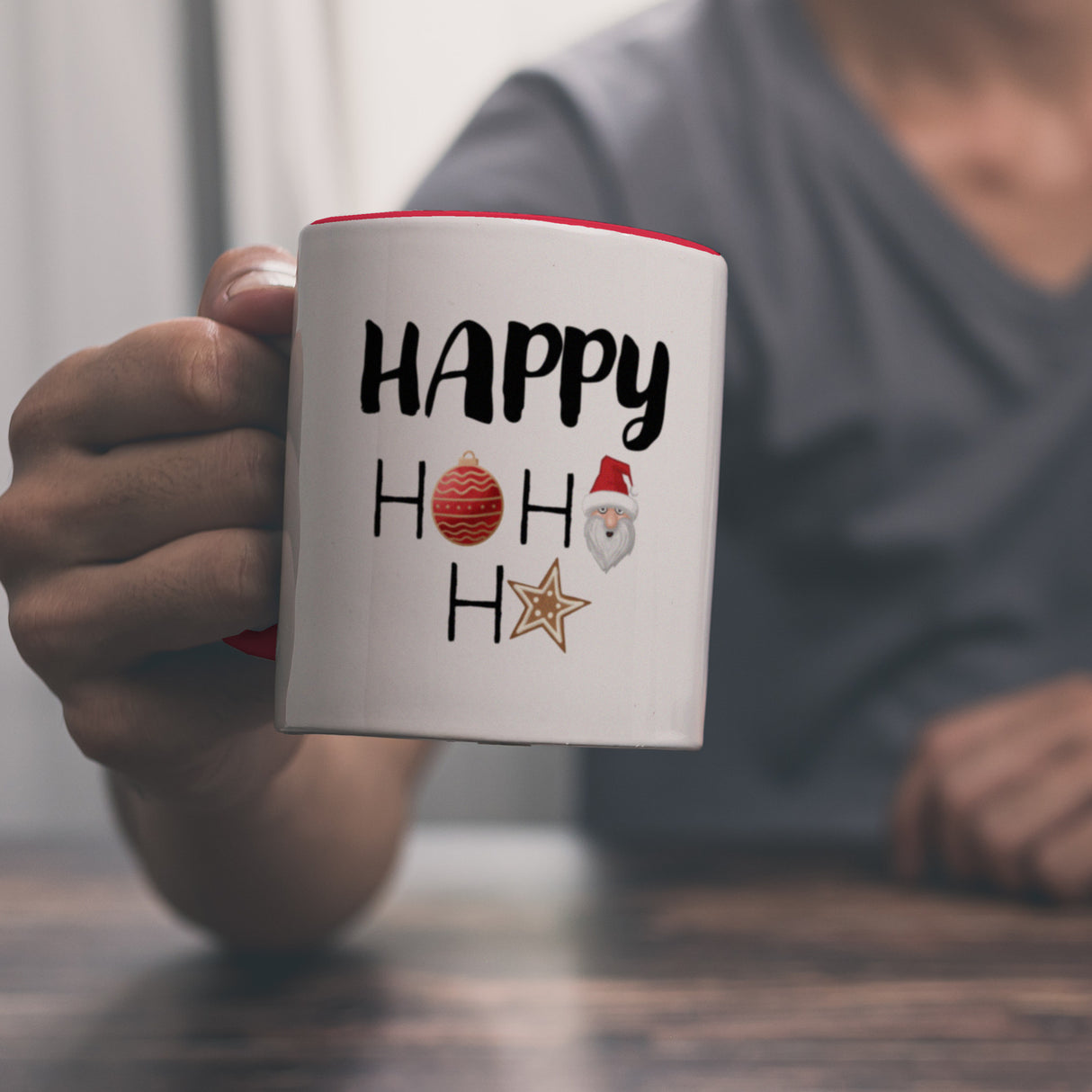 Happy HoHoHo Weihnachtsspruch Kaffeebecher