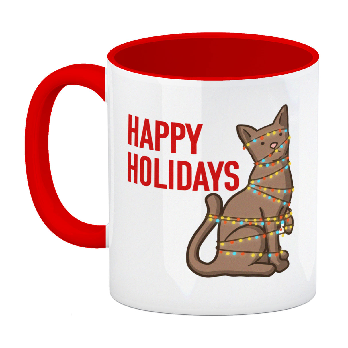 Happy Holidays Weihnachtskatze Kaffeebecher