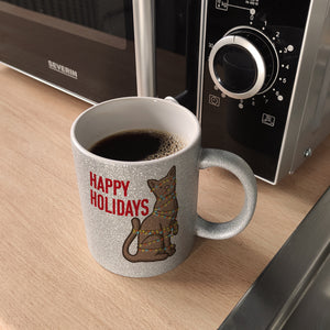 Happy Holidays Weihnachtskatze Kaffeebecher