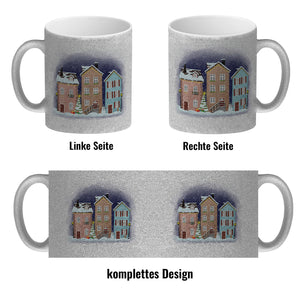 Winterlandschaft Kleinstadt Kaffeebecher