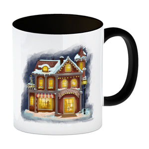 Geschenkeladen Weihnachtsmotiv Kaffeebecher