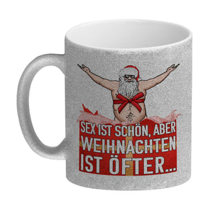 Sex ist schön aber Weihnachten ist öfter Kaffeebecher mit Weihnachtsmann