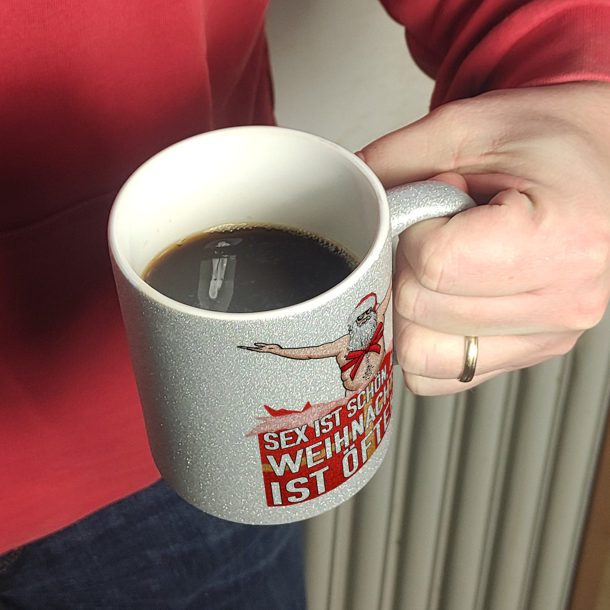Sex ist schön aber Weihnachten ist öfter Kaffeebecher mit Weihnachtsmann