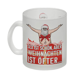 Sex ist schön aber Weihnachten ist öfter Kaffeebecher mit Weihnachtsmann
