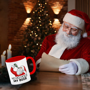 Ho Ho hold my beer Kaffeebecher mit Weihnachtsmann Motiv