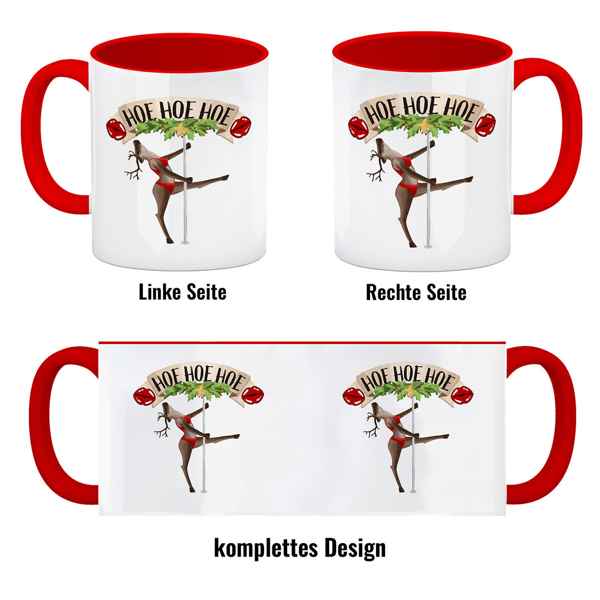 Hoe Hoe Hoe sexy Tänzerin Kaffeebecher zu Weihnachten