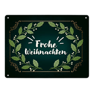 Frohe Weihnachten Mistelzweig Metallschild