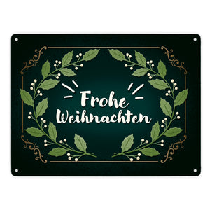 Frohe Weihnachten Mistelzweig Metallschild