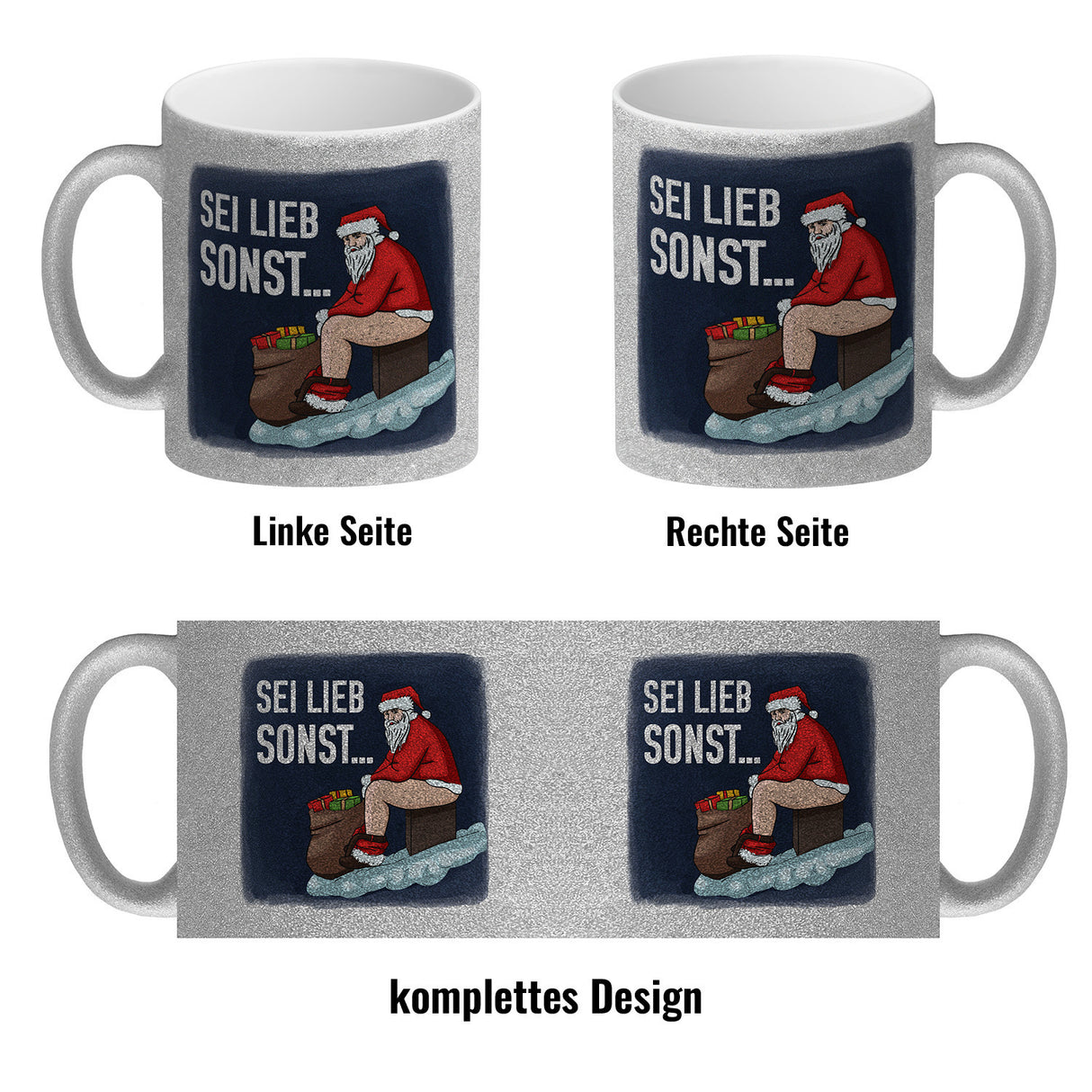 Sei lieb sonst… frecher Weihnachtsmann Kaffeebecher