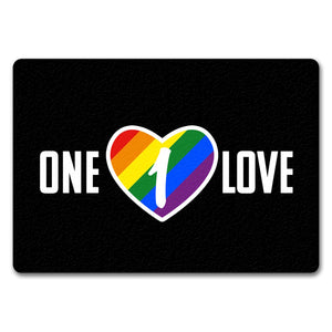 One Love Regenbogen Fußmatte