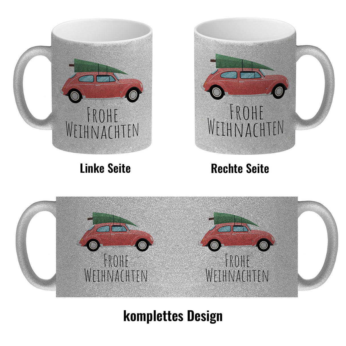 Frohe Weihnachten Auto mit Tannenbaum Kaffeebecher