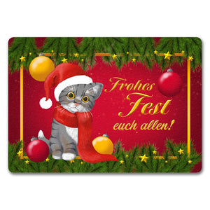 Frohes Fest Katze Fußmatte zu Weihnachten