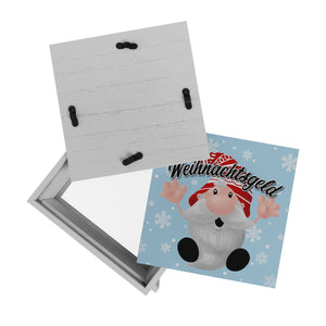 Weihnachtsgeld mit kleinem Wichtel Spardose