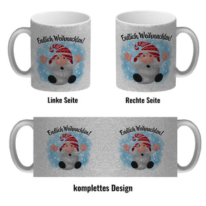 Endlich Weihnachten Kaffeebecher mit kleinem Wichtel