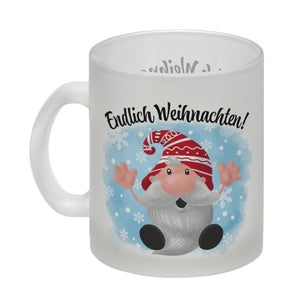 Endlich Weihnachten Kaffeebecher mit kleinem Wichtel