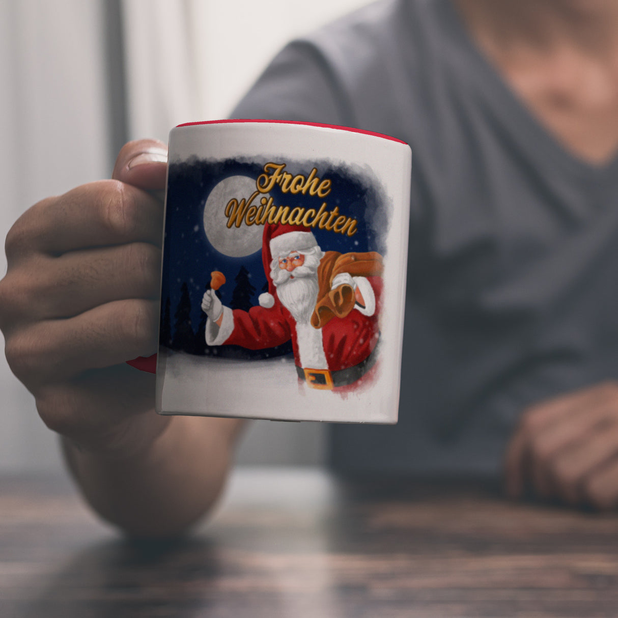 Frohe Weihnachten mit Weihnachtsmann Kaffeebecher