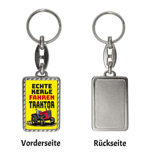 Echte Kerle fahren Traktor Schlüsselanhänger