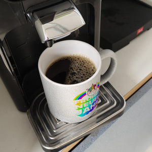 Frohes neues Jahr Regenbogen und Einhorn Kaffeebecher