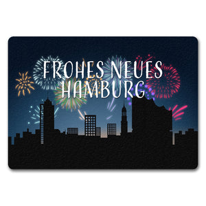 Frohes Neues Hamburg Fußmatte