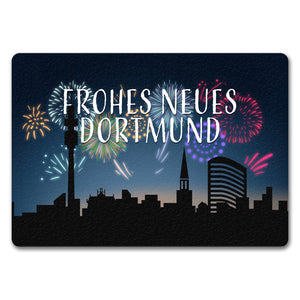 Frohes Neues Dortmund Fußmatte in 35x50 cm