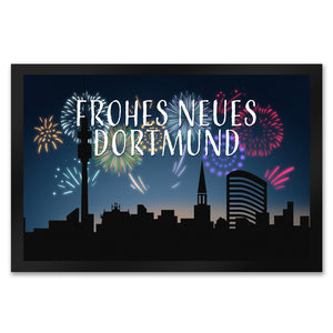 Frohes Neues Dortmund Fußmatte in 35x50 cm