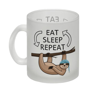 Eat sleep repeat Faultier Kaffeebecher