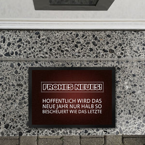Frohes Neues Fußmatte mit lustigem Spruch