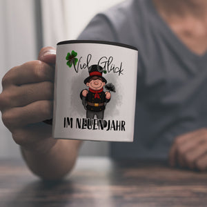 Viel Glück Kaffeebecher mit Schornsteinfeger