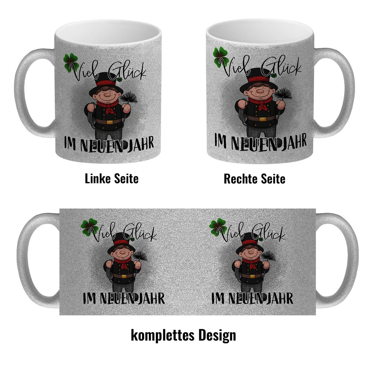 Viel Glück Kaffeebecher mit Schornsteinfeger