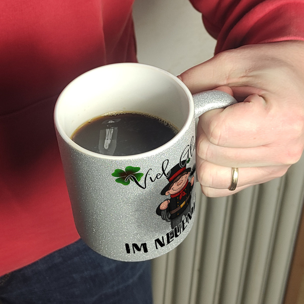 Viel Glück Kaffeebecher mit Schornsteinfeger