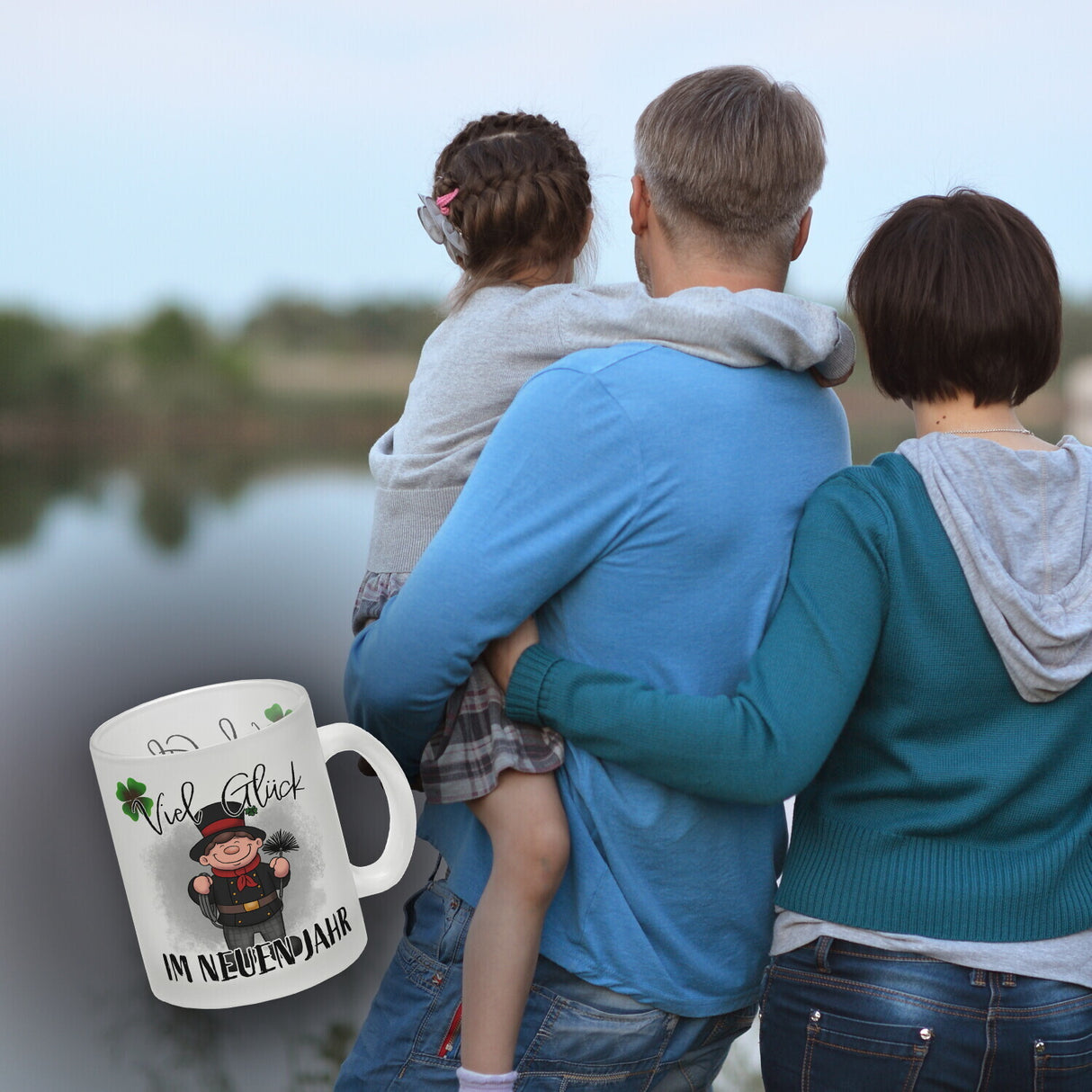 Viel Glück Kaffeebecher mit Schornsteinfeger