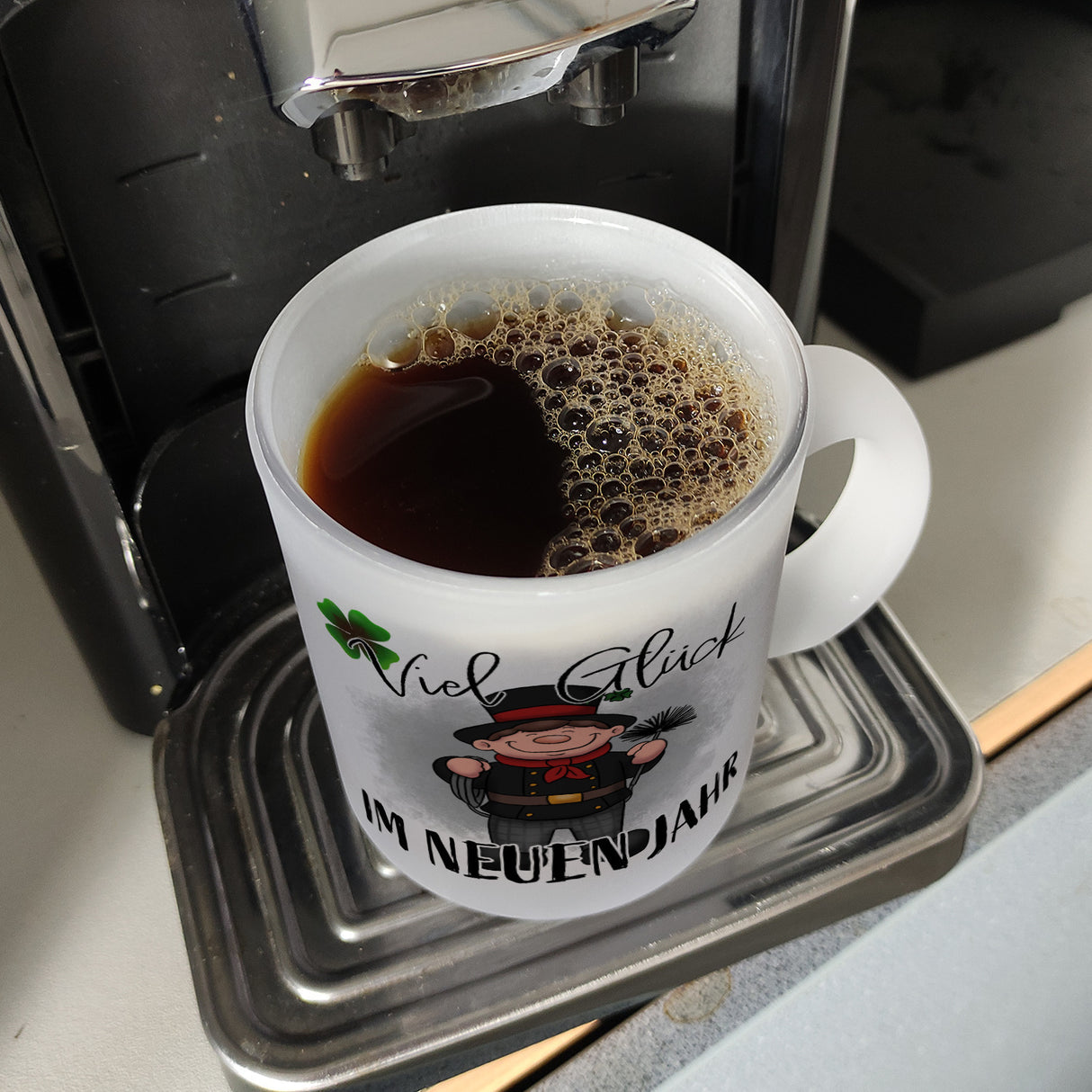 Viel Glück Kaffeebecher mit Schornsteinfeger