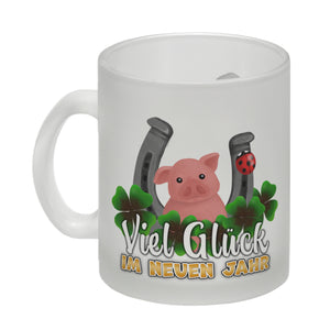 Viel Glück im neuen Jahr Kaffeebecher mit Glücksbringern