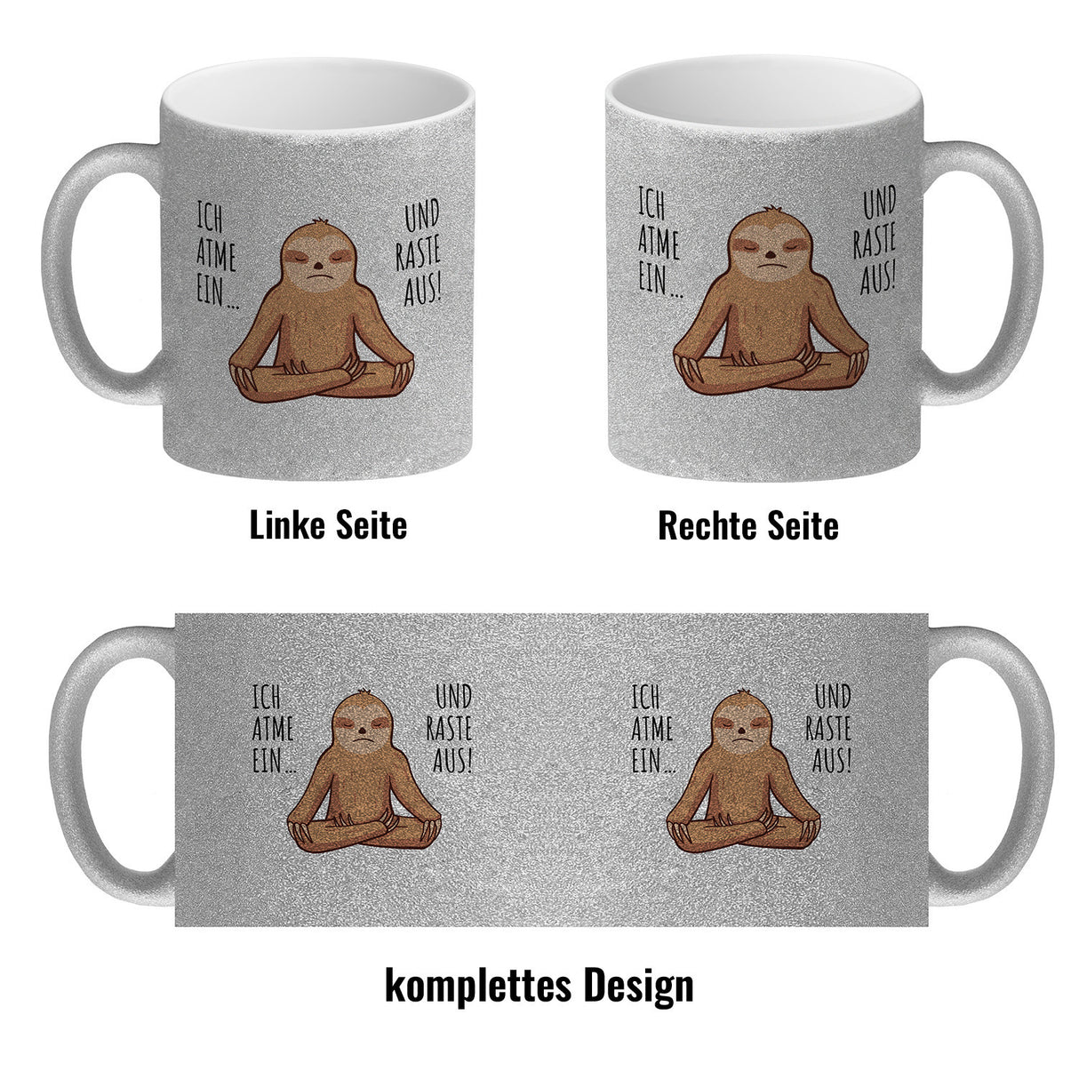 Ich atme ein... und raste aus Faultier Kaffeebecher