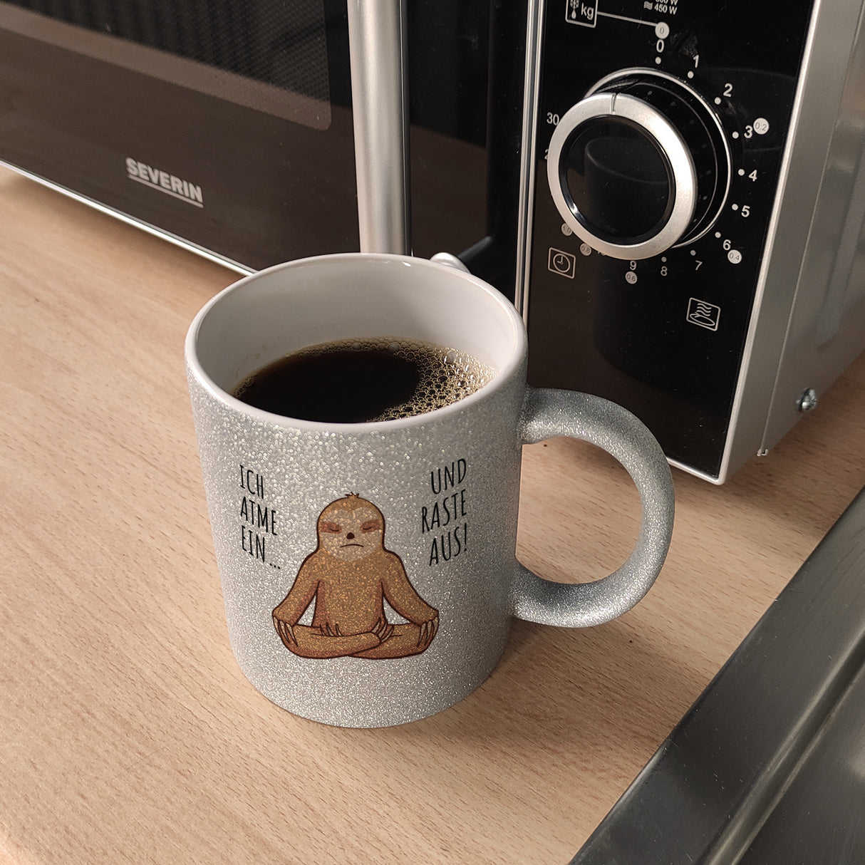 Ich atme ein... und raste aus Faultier Kaffeebecher
