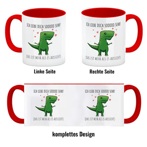 Ich liebe dich sooo sehr! T-Rex Dinosaurier Kaffeebecher