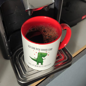 Ich liebe dich sooo sehr! T-Rex Dinosaurier Kaffeebecher