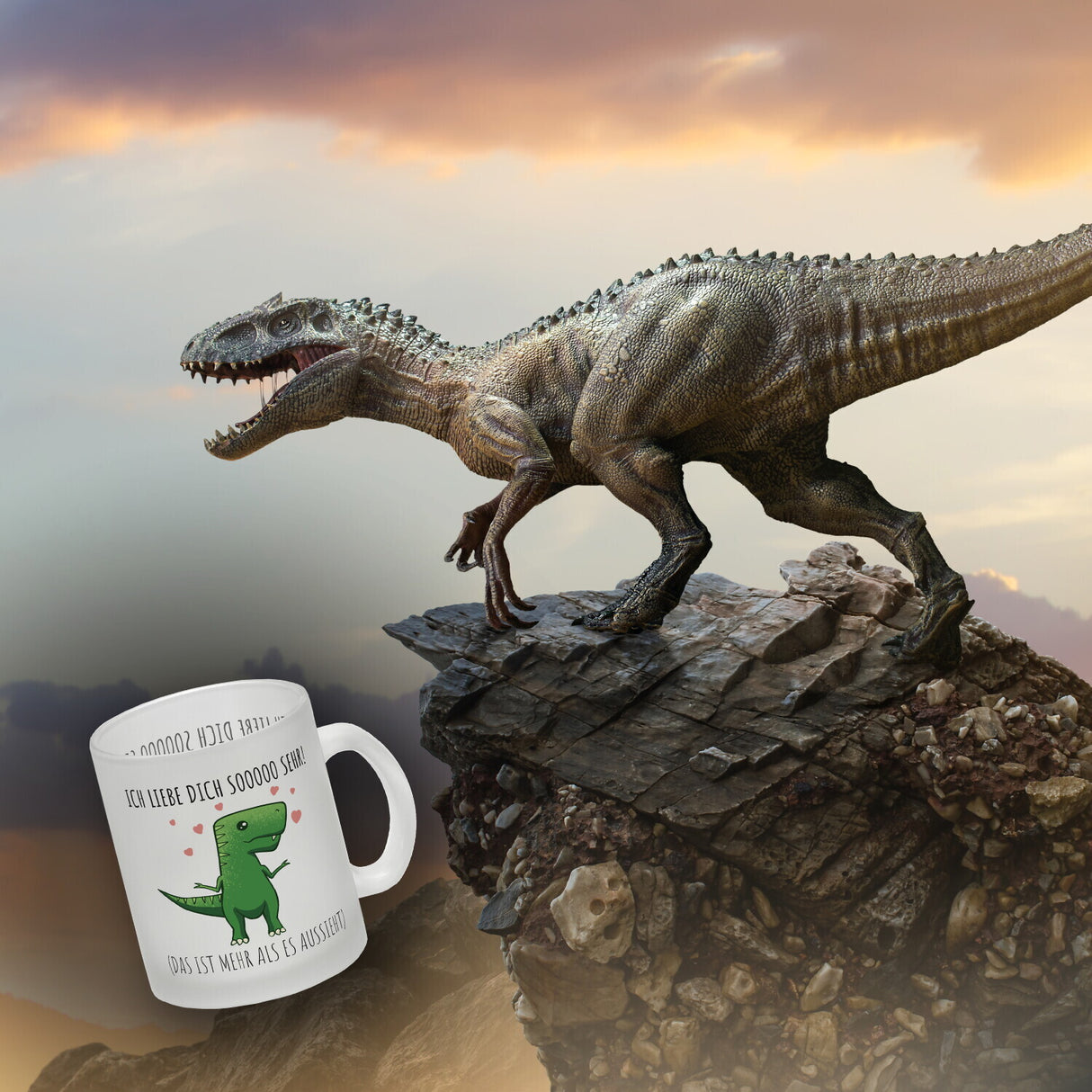 Ich liebe dich sooo sehr! T-Rex Dinosaurier Kaffeebecher